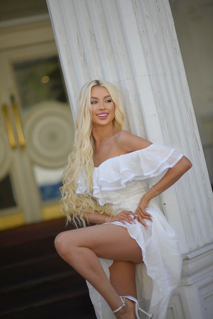 off shoulder bohemian midi dress UK